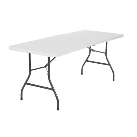 Cosco 6 Foot Centerfold Folding Table, White