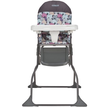 Cosco Simple Fold Full Size High Chair with Adjustable Tray, Elephant Puzzle