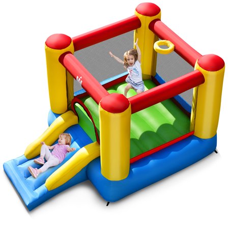 Costway Inflatable Bouncer Kids Slide Bounce House for Indoor Outdoor without Blower