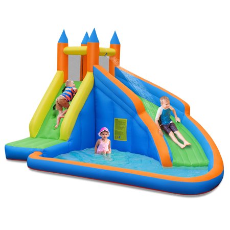 Costway Inflatable Water Slide Mighty Bounce House Castle Moonwalk Jumper /Without Blower