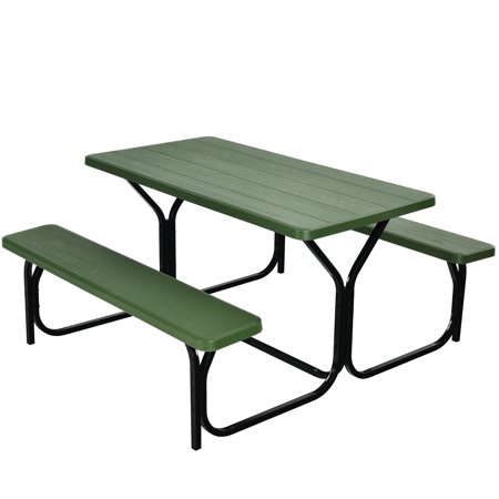 Costway Picnic Table Bench Set Outdoor Camping Backyard Garden Patio Party All Weather