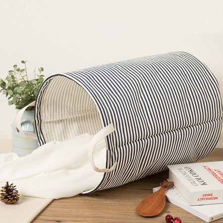 Cotton Linen Foldable Washing Dirty Clothes Laundry Basket Hamper Canvas Toy Storage Organizer Bag Home Household 13.78 x 17.72''