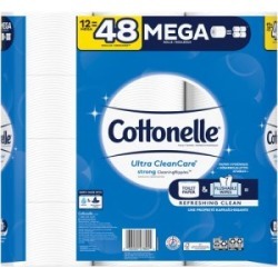 Cottonelle Bath Tissue, Ultra Cleancare, 340Sht/Rl, 12Rl/Pk, White (Kcc47804)