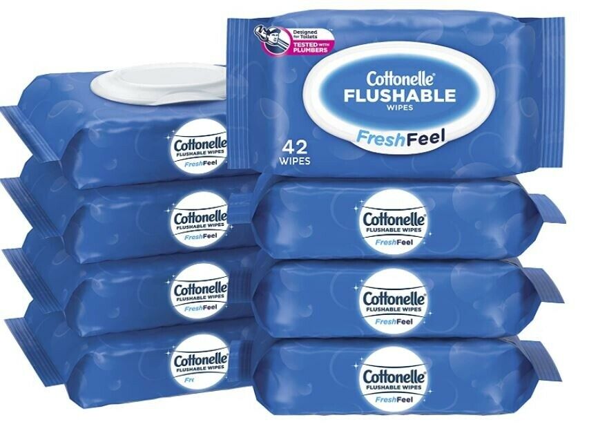 Cottonelle FreshFeel Flushable Wet Wipes Adults Kids Safe Clean Toilets Toilet