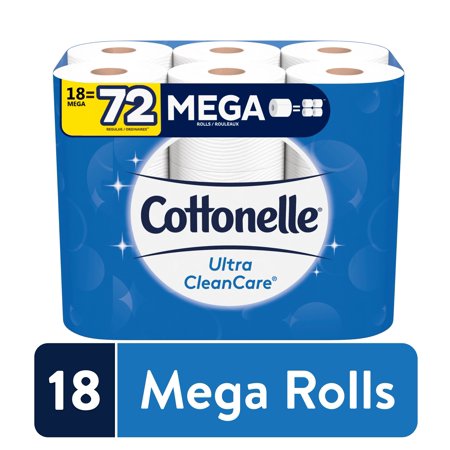 Cottonelle Ultra CleanCare Strong Toilet Paper, 18 Mega Rolls