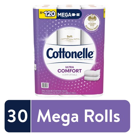 Cottonelle Ultra Comfort Toilet Paper, 30 Mega Rolls