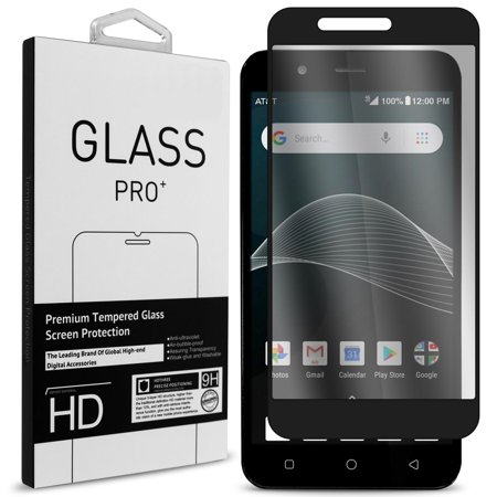 CoverON AT&T Axia / Cricket Vision Tempered Glass Screen Protector - InvisiGuard Series Full Coverage 9H with Faceplate (Case Friendly)