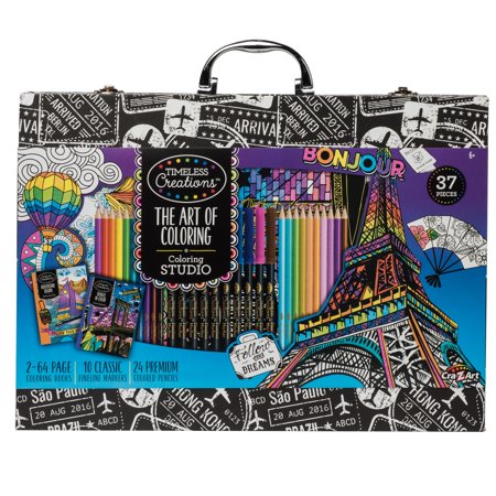 Cra-Z-Art Timeless Creations The Art of Coloring: Coloring Studio with Case
