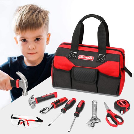 Craftsman for Kids 8-Piece Junior Tool Set with Tool Bag, Real Tools & Accessories For Boys & Girls
