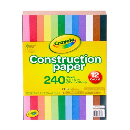 Crayola Construction Paper in 10 Assorted Colors, Beginner Child, 240 Sheets