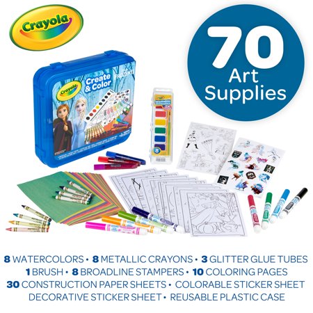 Crayola Create & Color Coloring Art Case Frozen 2, Child, 50 Pieces