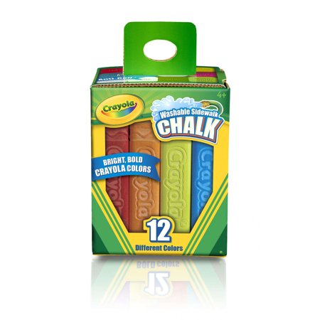 Crayola Outdoor Washable Sidewalk Chalk Colors, 12 Count Child Ages 6+