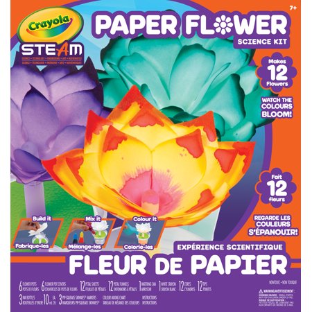 Crayola Steam Paper Flower Science Coloring Kit, Beginner Unisex Child, 12 Pieces