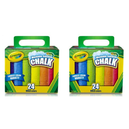 Crayola Washable Sidewalk Chalk In Assorted Colors, 24 Count 2 Pack
