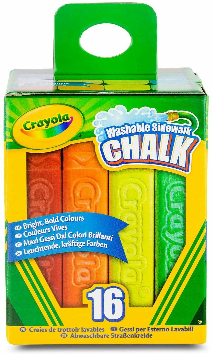 Crayola Washable Sidewalk Chalk, Outdoor Toy, Gift for Kids, 16 Count wash away