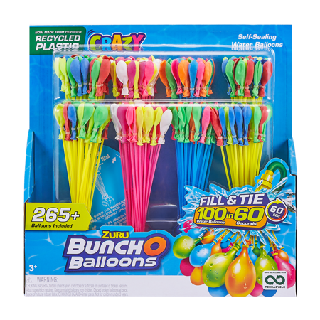 Crazy Bunch O Balloons 265 Rapid-Filling Self-Sealing Water Balloons (8 Pack) by ZURU
