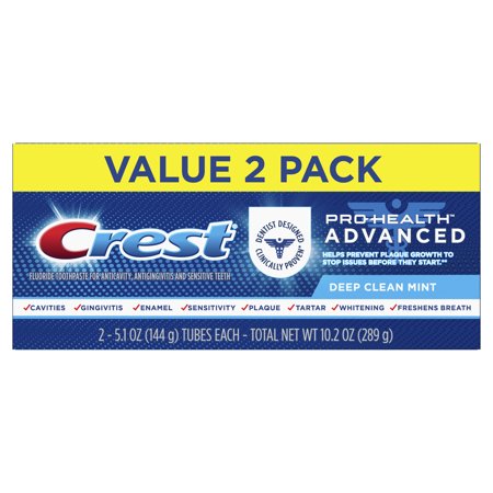 Crest Pro-Health Advanced Deep Clean Mint Toothpaste, 5.1 oz, 2 Pack