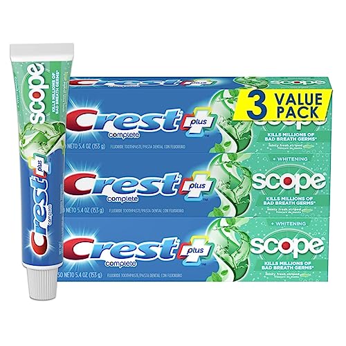 Crest + Scope Complete Whitening Toothpaste, Minty Fresh, 5.4 oz, Pack of 3 - AMAZON DEAL!