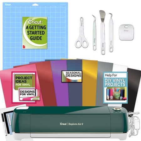 Cricut Explore Air 2 Emerald Machine Bundle Beginner Guide, Tool Kit, Vinyl Pack, Designs & Project Inspiration