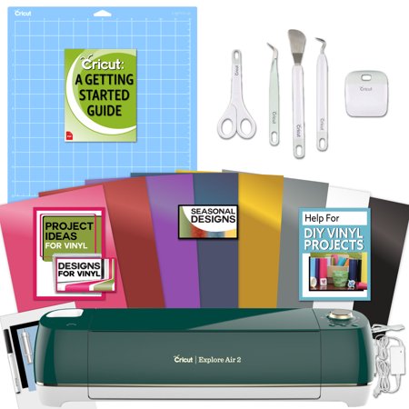 Cricut Explore Air 2 Emerald Machine Bundle Beginner Guide, Tool Kit, Vinyl Pack, Designs &Amp; Project Inspiration