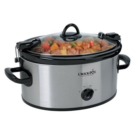 Crock-Pot Cook' N Carry Manual Portable Slow Cooker, 6 Quart, Stainless Steel