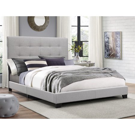 Crown Mark Florence Gray Upholstered Panel Bed, Full size