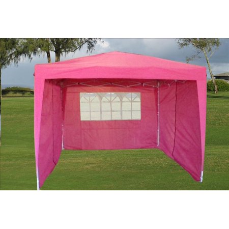 CS 10'x10' Pink EZ Pop up Canopy Party Tent Instant Gazebo 100% Waterproof Top with 4 Removable Sides - By DELTA Canopies