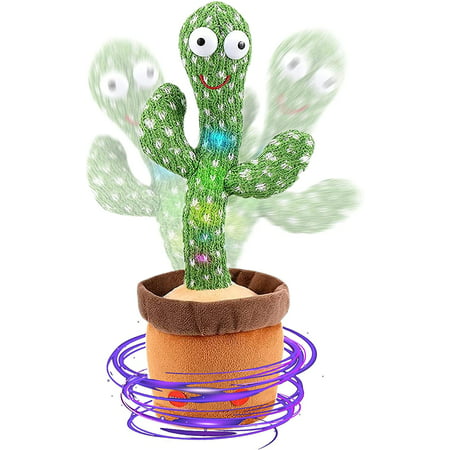 Dancing Cactus Toy - Singing, Record & Repeating What You say Electric Dancing Cactus,120 Songs with LED Light