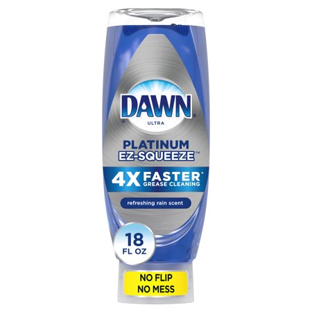 Dawn EZ-Squeeze Platinum Dishwashing Liquid Dish Soap, Refreshing Rain Scent, 18 fl oz