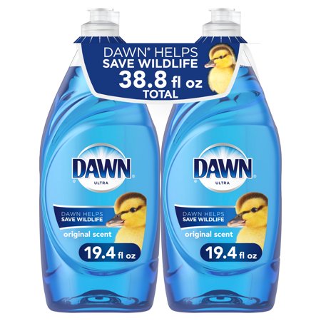 Dawn Ultra Liquid Dish Soap, Original Scent, 2 Ct, 19.4 fl oz