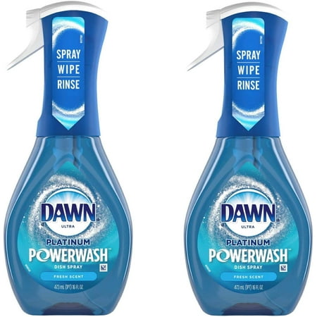 Dawn Platinum Powerwash Dish Spray, Dish Soap, Fresh Scent Bundle of 2