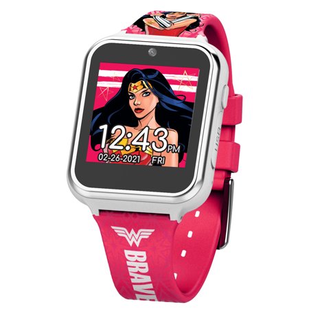 DC Comics Wonder Woman iTime Unisex Kids Interactive Smartwatch 40 mm in Pink - Model No. WOW4195