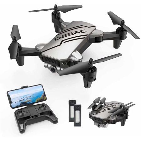 DEERC D20 Foldable Mini Drone with Camera for Kids and Beginners 720P FPV Quandcopter Drone for Adults Altitude Hold One Key Start/Land, Draw Path, 3D Flips 2 Batteries Double the Flight Time