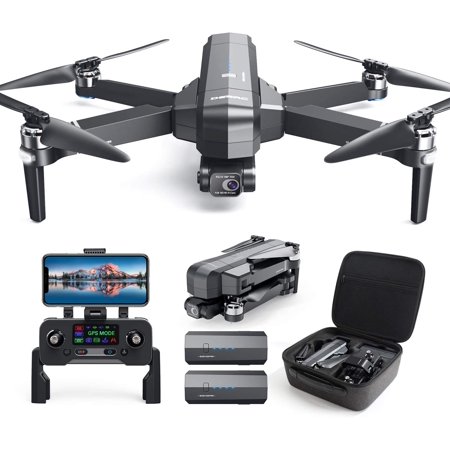DEERC DE22 Pro GPS Drone with 4K Camera 2-axis Gimbal EIS Anti-Shake 5G FPV Live Video Brushless Motor Auto Return Home 52 Mins Flight with Carry Case