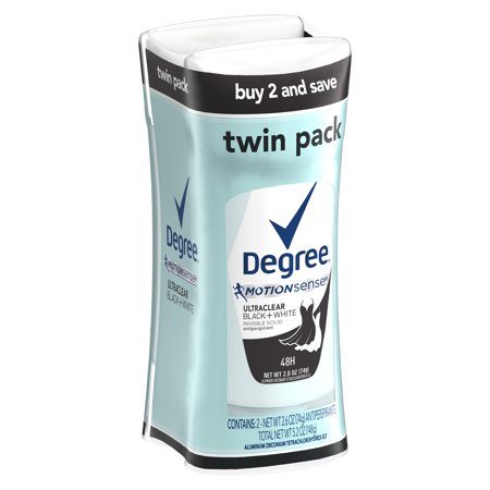 Degree Black and White UltraClear Antiperspirant Deodorant, 2.6 Oz., 2 Pack