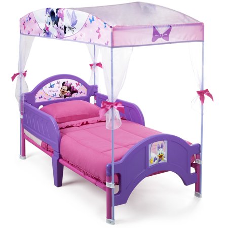 Delta Children Disney Minnie Mouse Plastic Toddler Canopy Bed, Purple