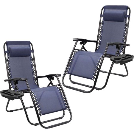 Devoko 2 Pack Steel Zero-Gravity Chair - Blue