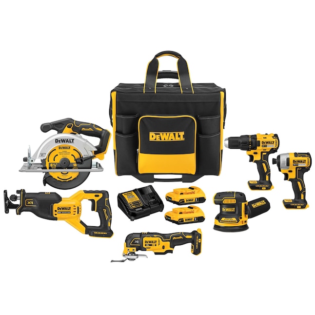 DEWALT 20V MAX Brushless Cordless 6-Tool Combo Kit with Large Site-Ready Rolling Bag on Sale At Lowe's