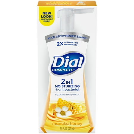 Dial Complete 2 in 1 Moisturizing & Antibacterial Foaming Hand Wash, Manuka Honey, 7.5 fl oz