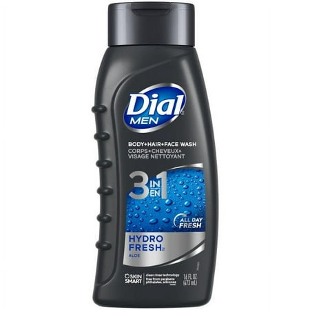 Dial Men 3in1 Body, Hair and Face Wash, Hydro Fresh, 16 fl oz