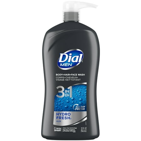 Dial Men 3 in 1 Body Wash with Pump, Hydro Fresh, 32 fl oz - WALMART
