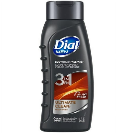 Dial Men 3 in1 Body, Hair and Face Wash, Ultimate Clean, 16 fl oz