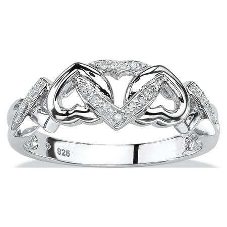 Diamond Accent Interlocking Hearts Promise Ring in Platinum over Sterling Silver HOT DEAL AT WALMART!