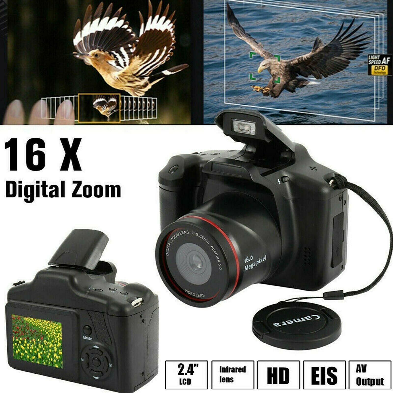 Digital Camera 3.0 Inch TFT LCD Screen 16X Zoom HD 16MP 1080P Anti-Shake Mic US