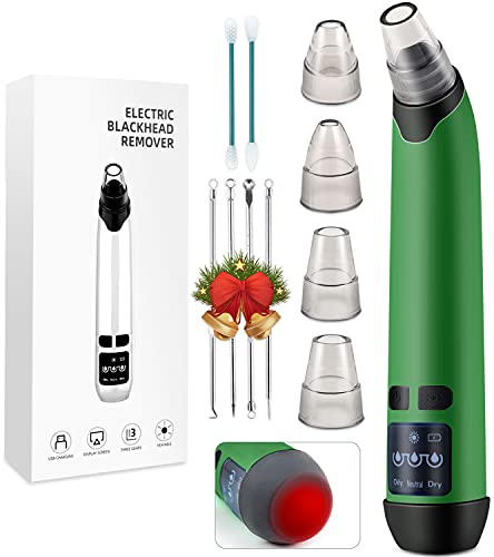Disen Blackhead Remover Vacuum,Pore Vacuum Cleaner Blackhead Removal Extractor Acne with Hot Compress, Facial Deep Cleaning Whitehead Pimple Blemish Acne Comedone Extractor Kit with 5 Suction Heads