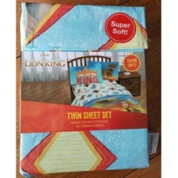 Disney Bedding | Disney Lion King Twin Sheet Set Polyester Kids Bedding Simba New In Package Blue | Color: Blue/Orange | Size: Twin