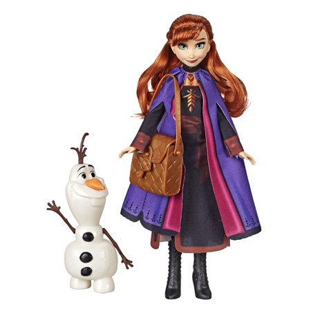Disney Frozen 2 Anna Fashion Buildable Snowman Olaf Doll Playsets, Includes Doll And Olaf