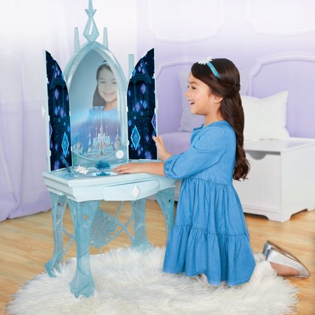 Disney Frozen 2 Elsa's Enchanted Ice Vanity, Includes Lights, Iconic Story Moments & Plays "Vuelie" and "Into the Unknown" For Ages 3+