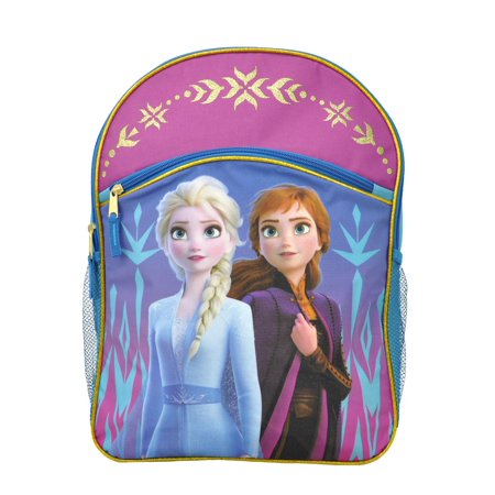 Disney Frozen II Elsa & Anna Large 16" Backpack Blue Purple