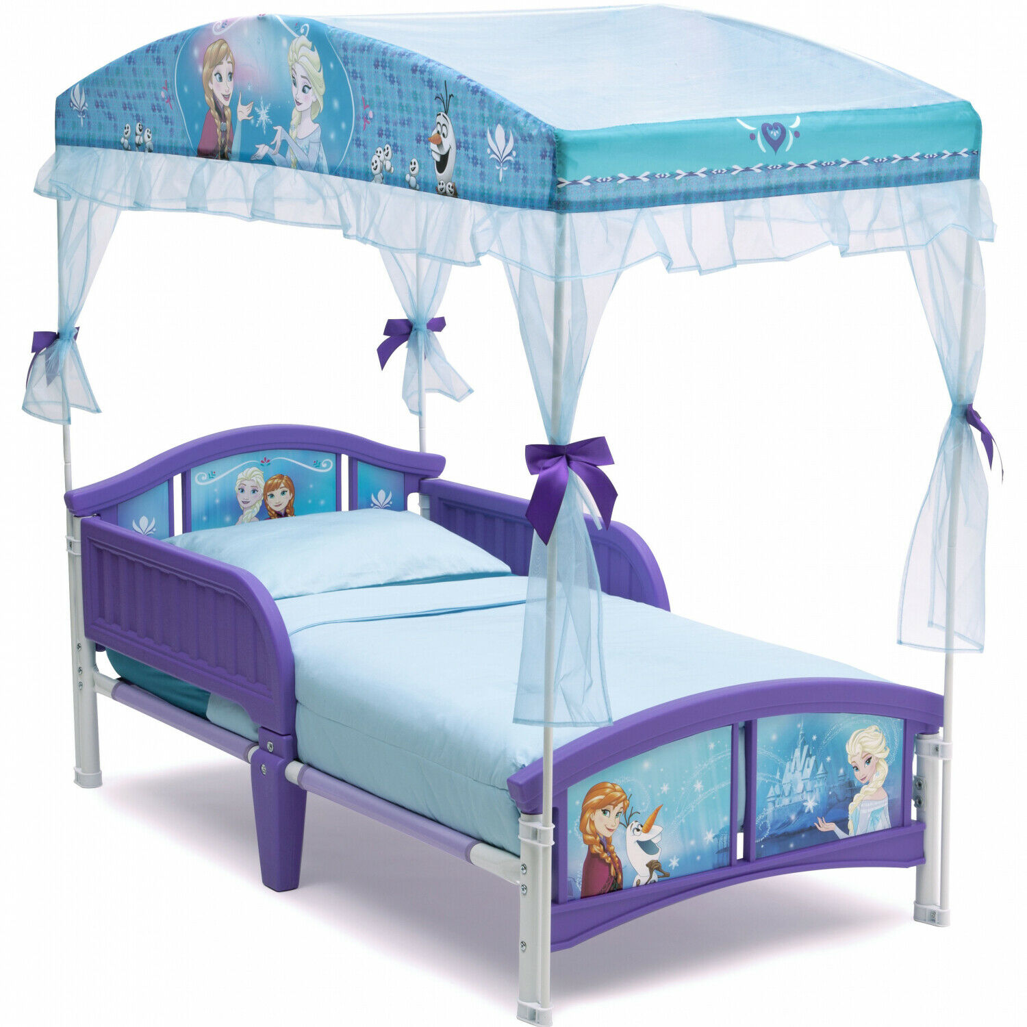 Disney Frozen Little Girls Canopy Toddler Bed Princess Furniture Bedroom New